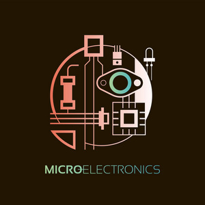 電子元器件標志與象征的設計 融合無線電市場、芯片間專門店與互聯網創意
